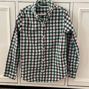 Janie and Jack blue/green checkered boys button down